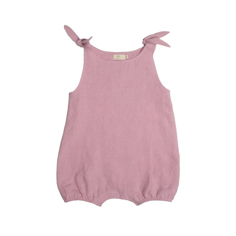 Linen Pink Sleeveless Romper